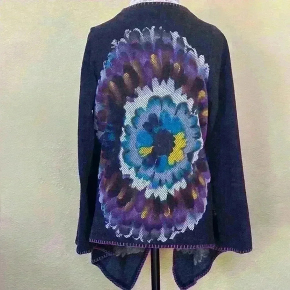 Mushka By Sienna Rose Floral Print Waterfall Open Cardigan Size Medium EUC! - Picture 5 of 8